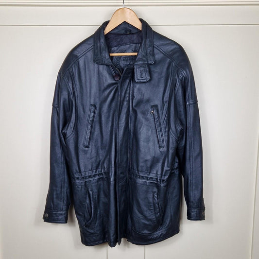 Parka style leather jacket Large